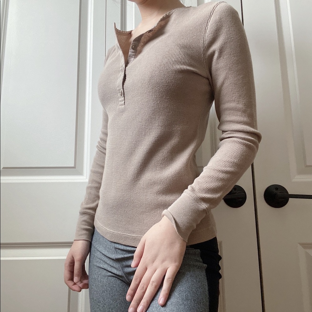 Lauren Ralph Lauren Waffle Knit Henley